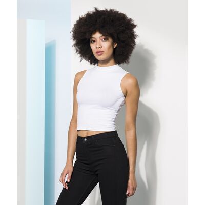 Women's high neck crop vest Thumbnail
