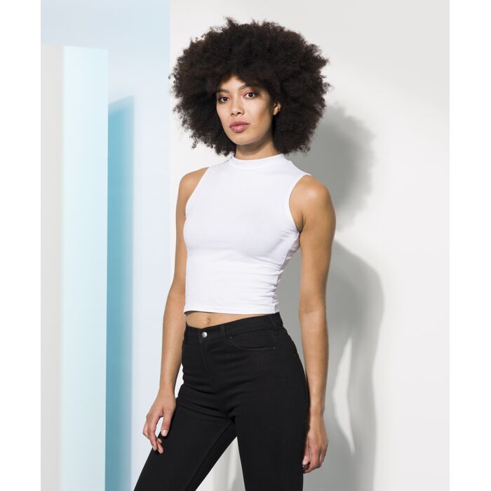 Women's high neck crop vest Thumbnail