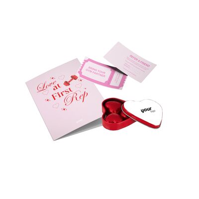 Valentines Day Card, Heart Chocolate Tin and Referral Card Thumbnail