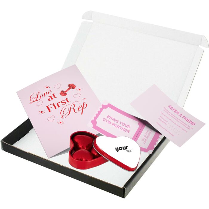 Valentines Day Card, Heart Chocolate Tin, Referral Card in a personalised box  Thumbnail