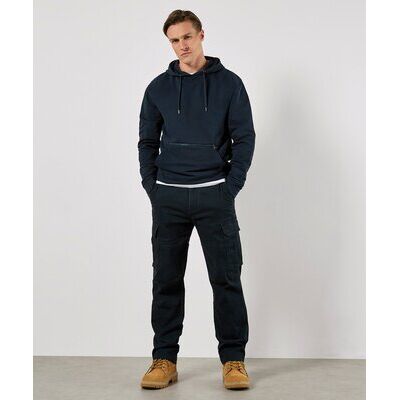 Regular fit piqué hoodie with zipped pocket Thumbnail