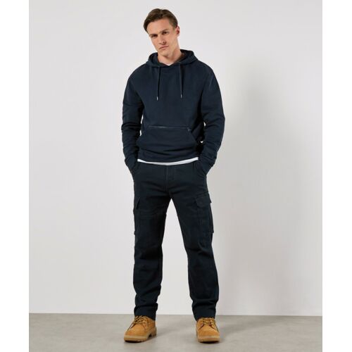 Regular fit piqué hoodie with zipped pocket Thumbnail